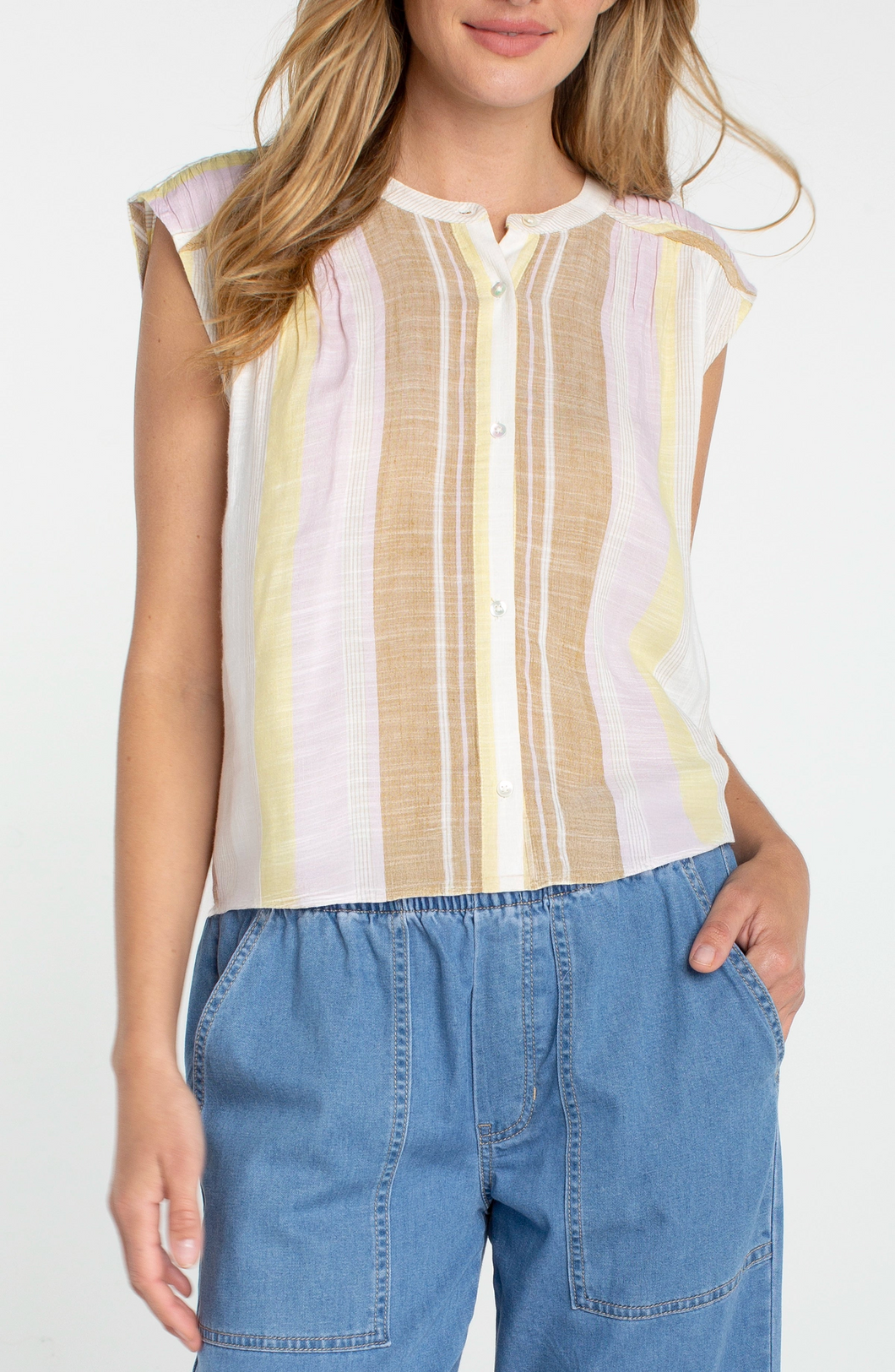 Liverpool Dolman Button Front Woven Blouse