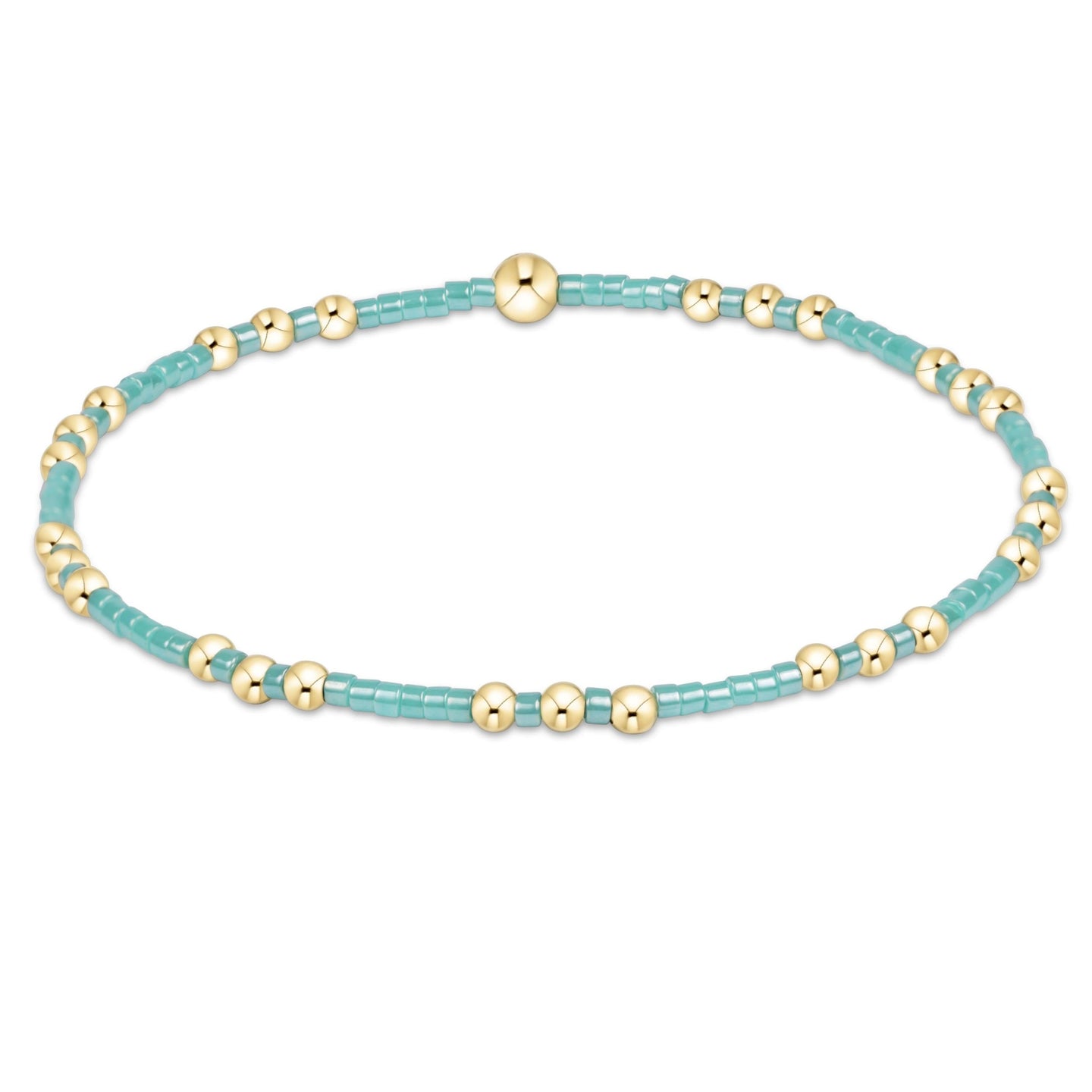Delicate Hope Joy Bracelet - Sea Glass with gold beads by Enewton featuring small turquoise sea glass beads
