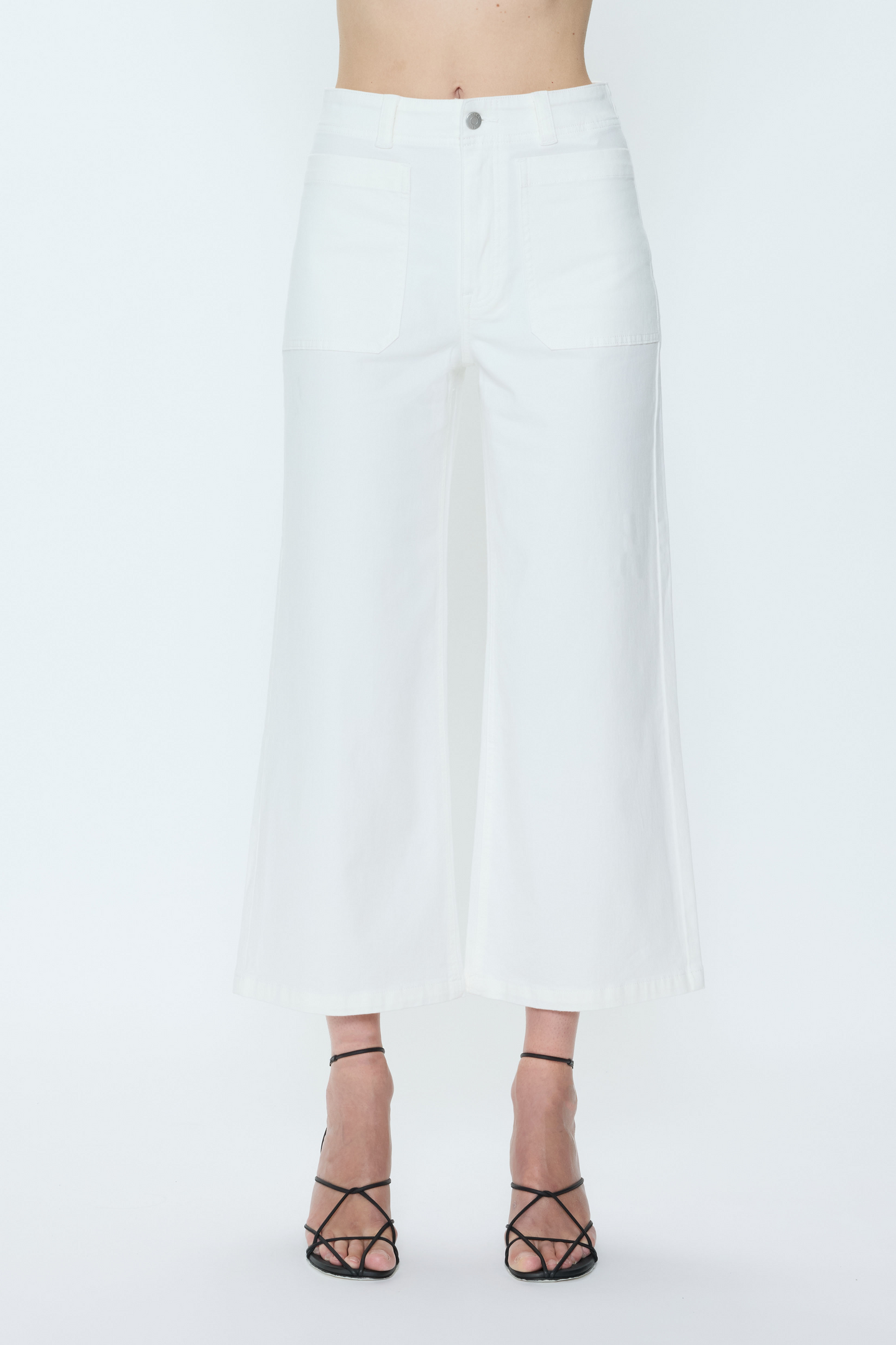 Le Blanc Zooey white wide-leg pants by pistola featuring front pockets and high waist for elegant comfort and style