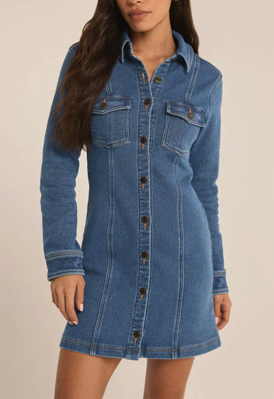 Candice Knit Denim Dress