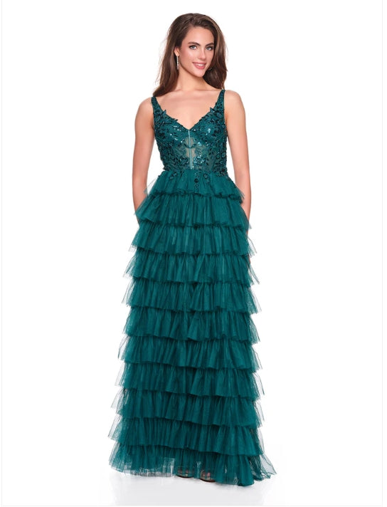 Dave and Johnny 12635 Long Prom Dress Emerald / 16 Dave and Johnny 12635 Long Prom Dress Emerald / 16