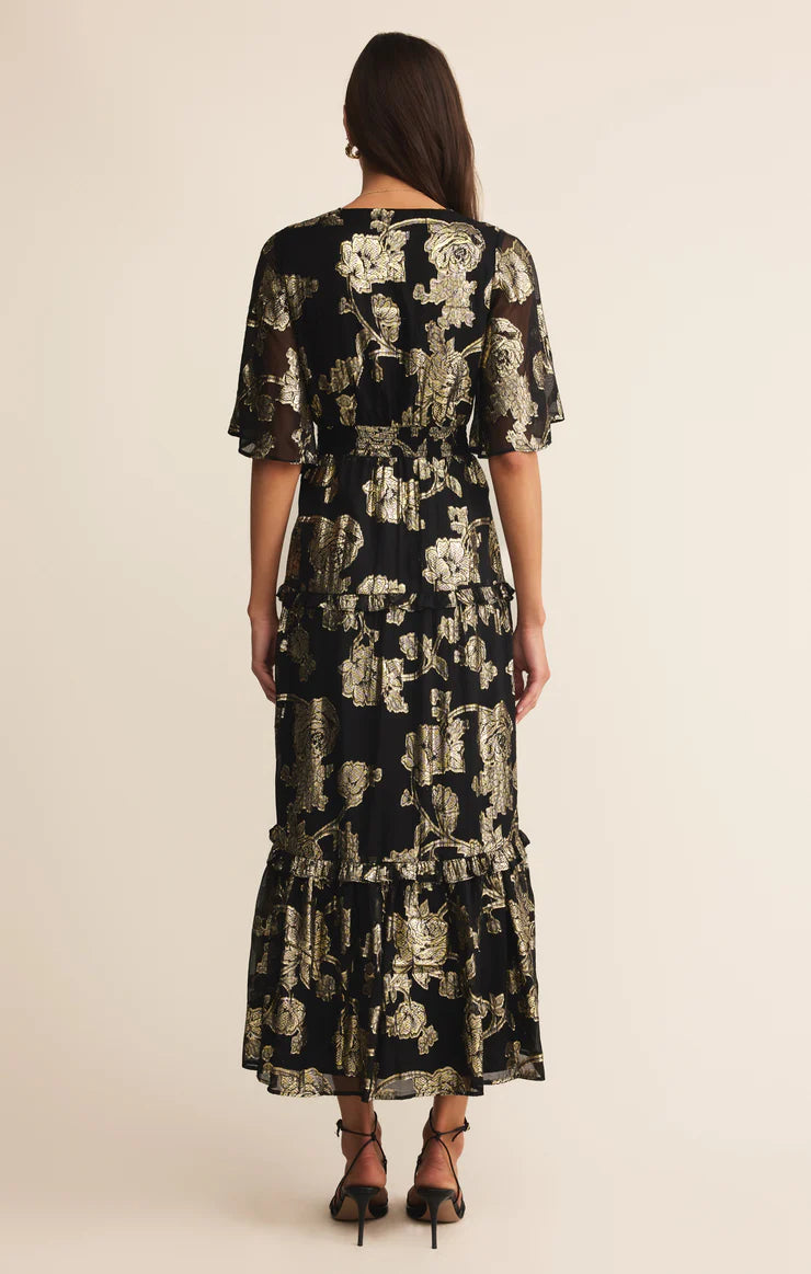 Z Supply Black Kiera Jacquard Maxi Dress