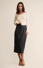 Z Supply Reine Faux Leather Midi Skirt