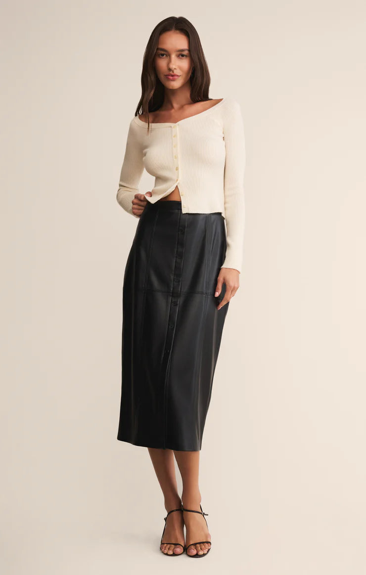 Z Supply Reine Faux Leather Midi Skirt