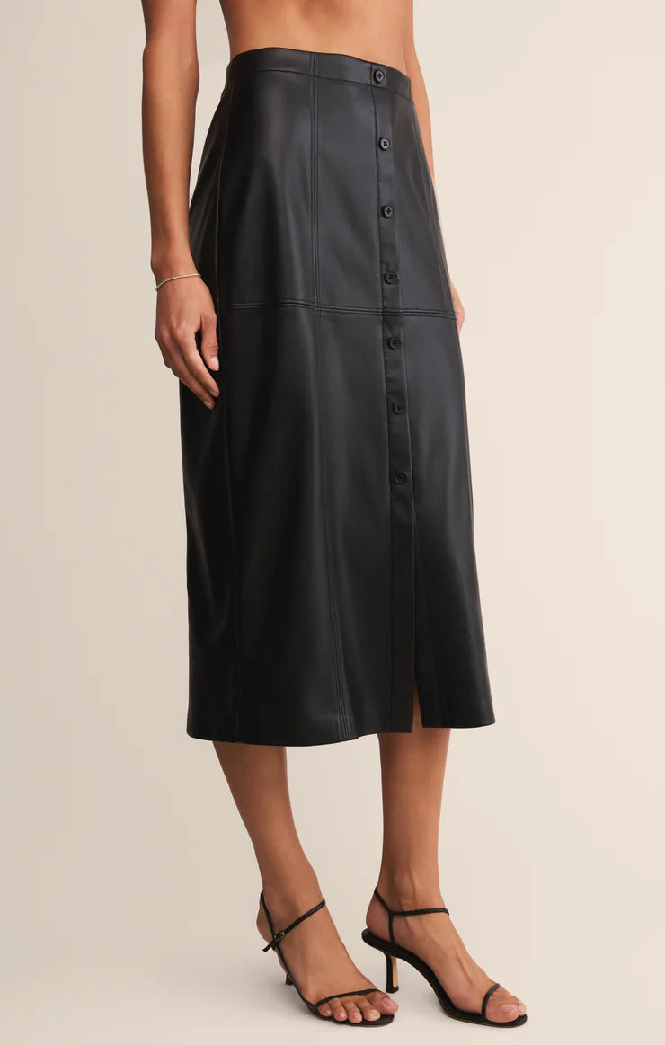 Z Supply Reine Faux Leather Midi Skirt
