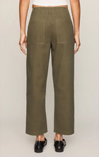 Golden Olive Colman Bowed Utility Pant by z supply olive utility pants shown from the back
