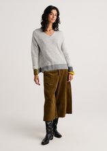 Heather Modern Easy V-Neck Sweater by zaket & plover worn with wide-leg pants and black boots