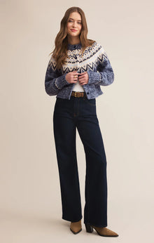 Z Supply Blue Velvet Heather North Sea Fair Isle Cardigan