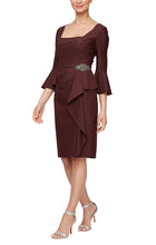 Maroon Bell Sleeve Dress