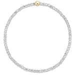 Enewton Bright Silver Faceted Hematite 2mm Bead Bracelet