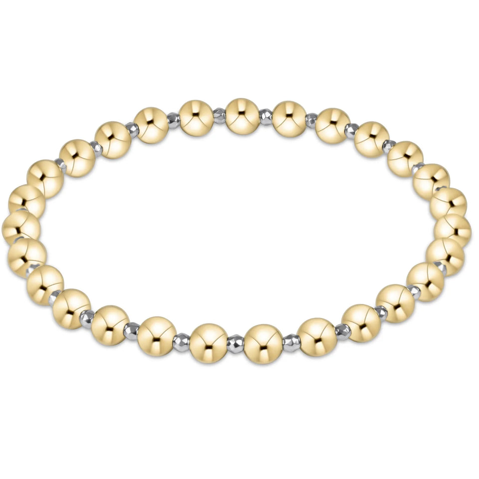 Enewton Bright Silver Faceted Hematite Grateful Pattern 5mm Bead Bracelet