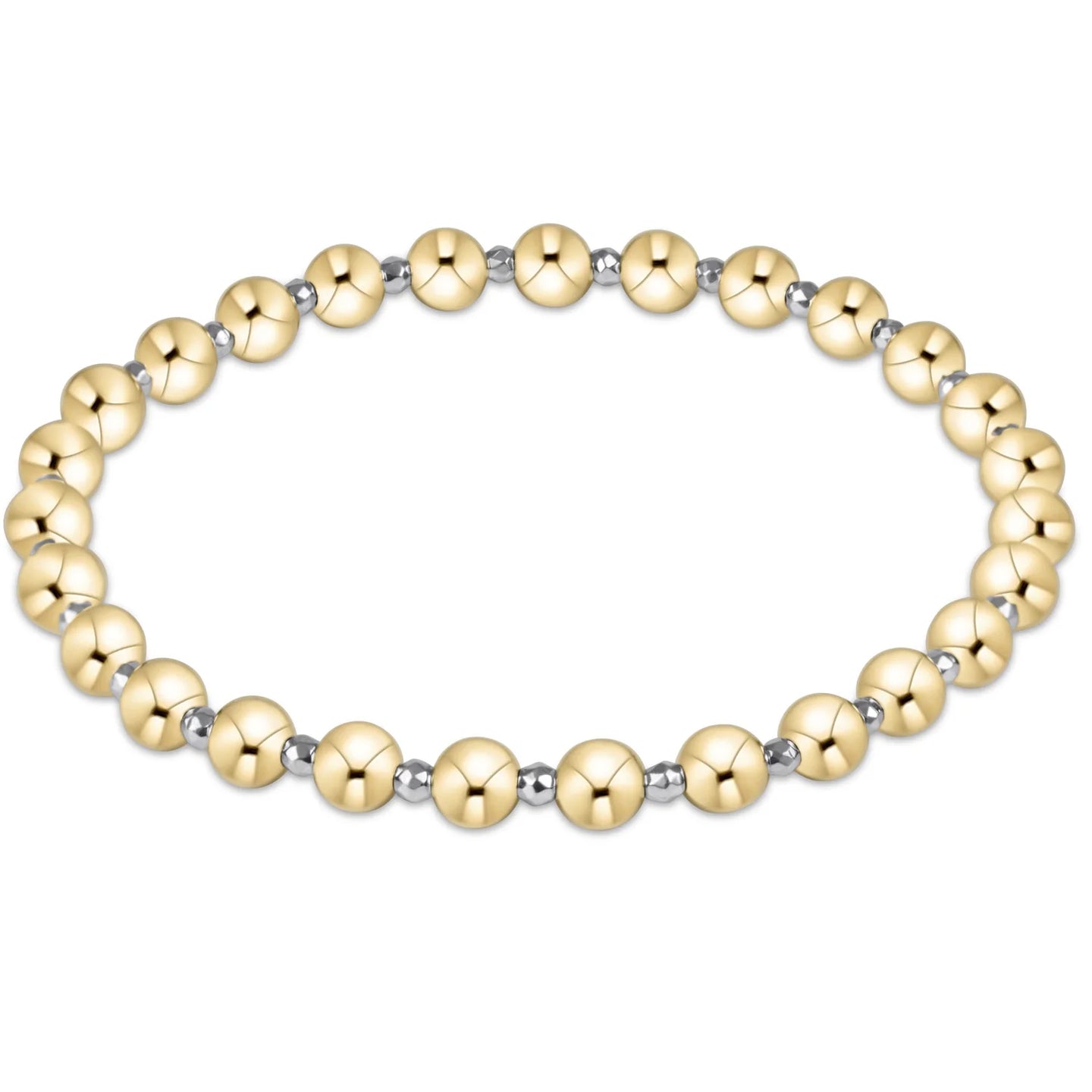 Enewton Bright Silver Faceted Hematite Grateful Pattern 5mm Bead Bracelet