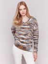 Long Sleeve Space Dye Yarn Sweater