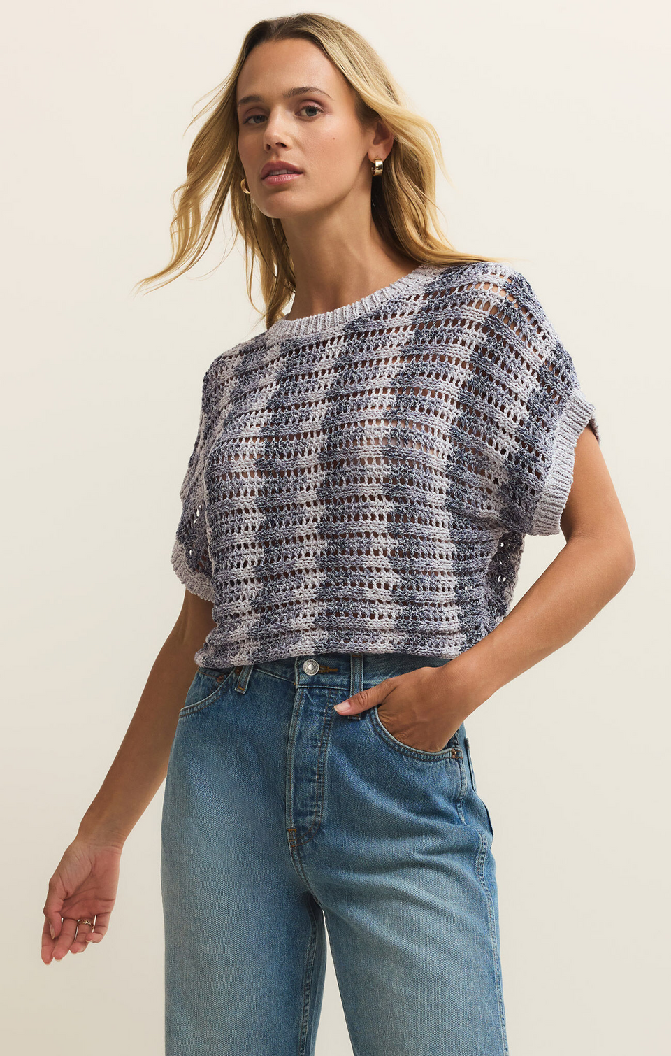 Z Supply Crochet Stripe Sweater