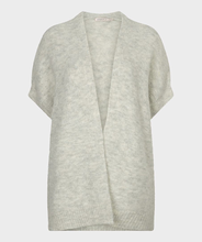 esqualo Light Grey Long Knit Vest with open front and short sleeves
