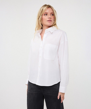 Off White Oversized Pocket Poplin Blouse by esqualo