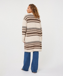 Esqualo Biscuit Melange Oversized Striped Cardigan