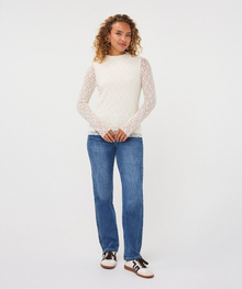 Esqualo Off-White Floral Lace Blouse