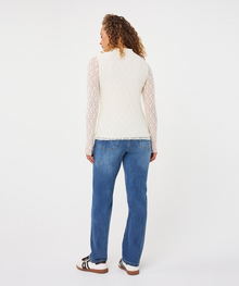 Esqualo Off-White Floral Lace Blouse
