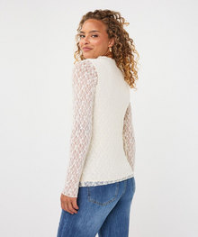Esqualo Off-White Floral Lace Blouse
