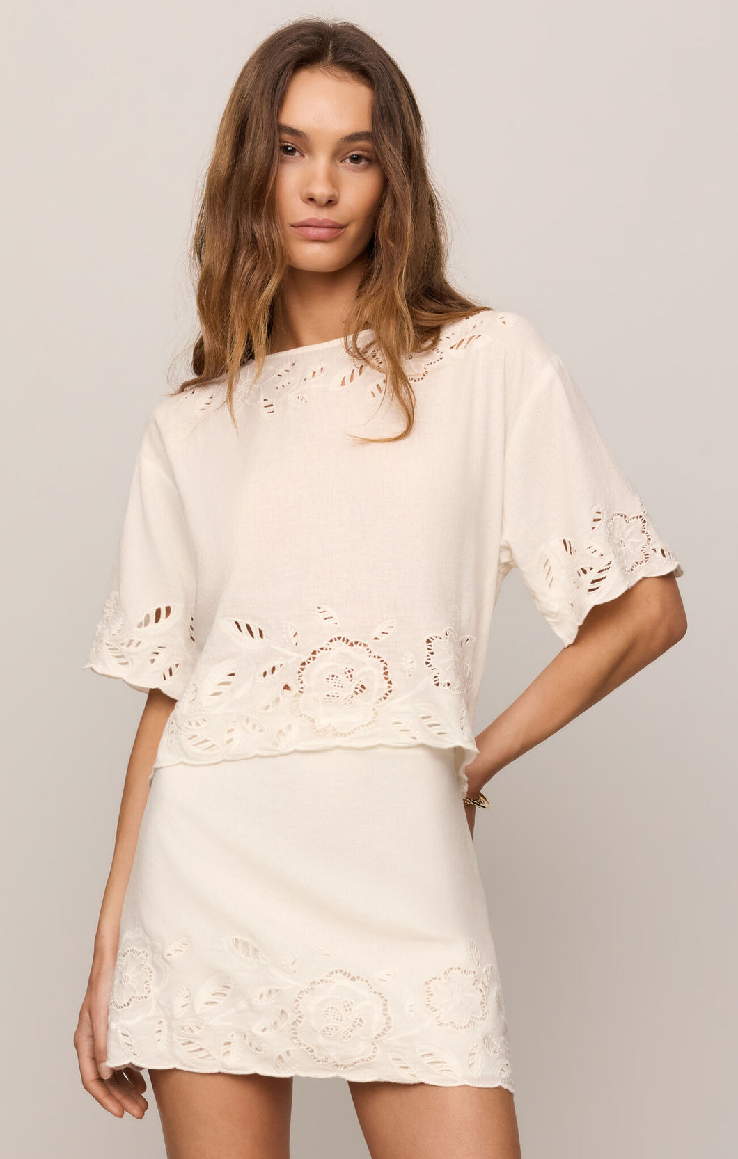 Z Supply Daya Embroidered Linen Top