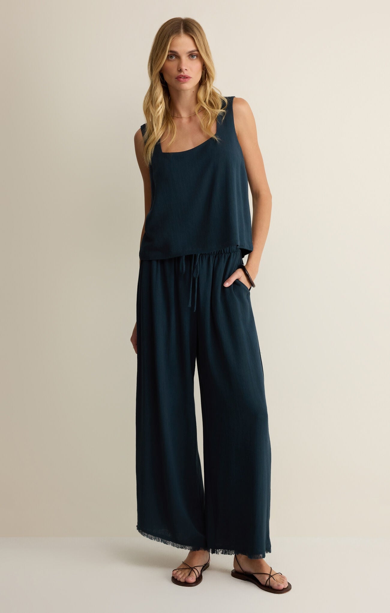 Z Supply Charli Cropped Linen Tank