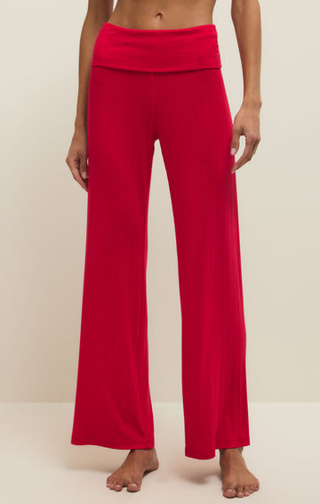 Z Supply Kiss Me Red Essential Fold Over Pant