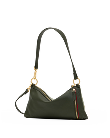 Hammitt Kyle Twin Crest Green Woven Crossbody Bag