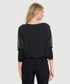 Chiffon Dolman Top with Waistband