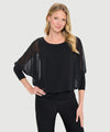 Chiffon Dolman Top with Waistband