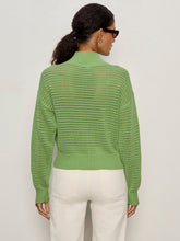 Sanctuary-Detox Green Open Knit 1/2 Zip Sweater