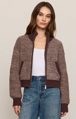 Z Supply Ashford Zip-Front Cardigan in Cocoa Bean