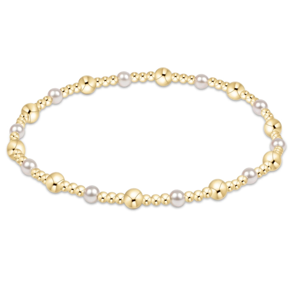 Enewton Classic Gold Sincerity Pattern 4mm Bead Bracelet - Pearl