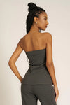 Tempted Pointelle Peplum Tube Top