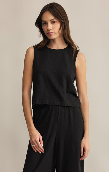 Black Textured Sloane Tank