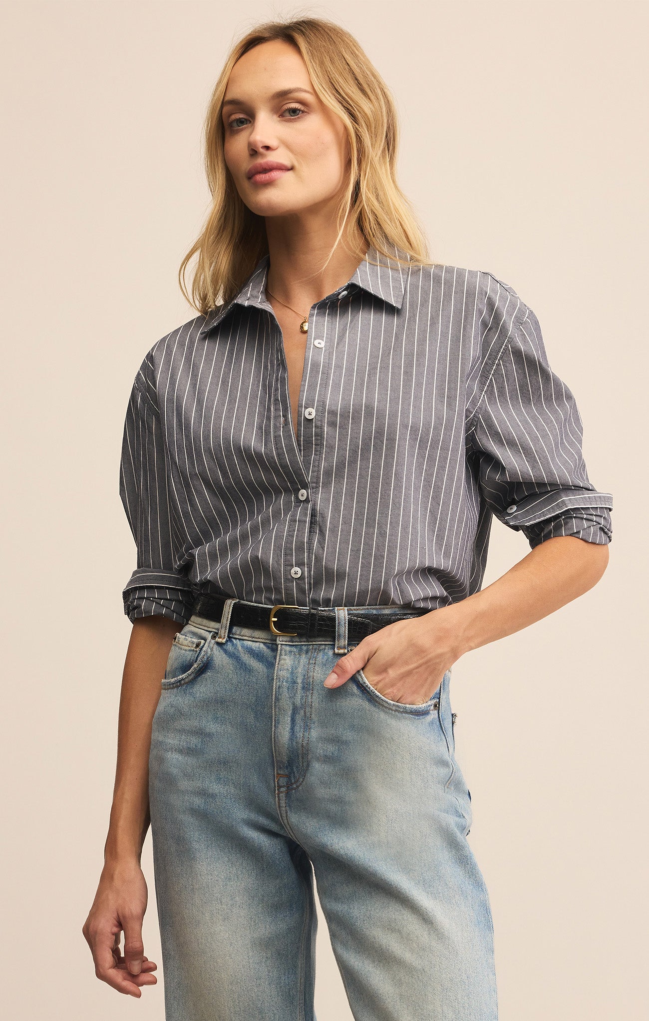 Z Supply Seaport Striped Poplin Shirt