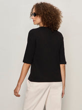 Sanctuary-Black Rolled Sleeve Tee