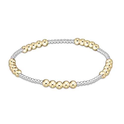 Enewton Classic Blissful Pattern 2mm Bead Bracelet - 4mm Mixed Metal