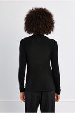 Molly Bracken Whisper Top in black shown from the back on a model