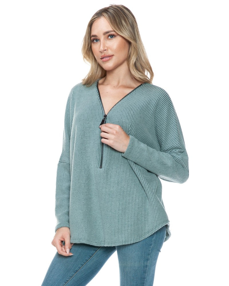 Ariella The Daily Zip Knit Top