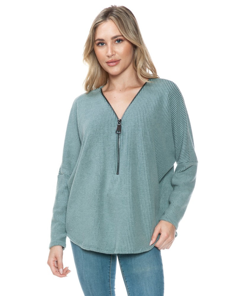 Ariella The Daily Zip Knit Top