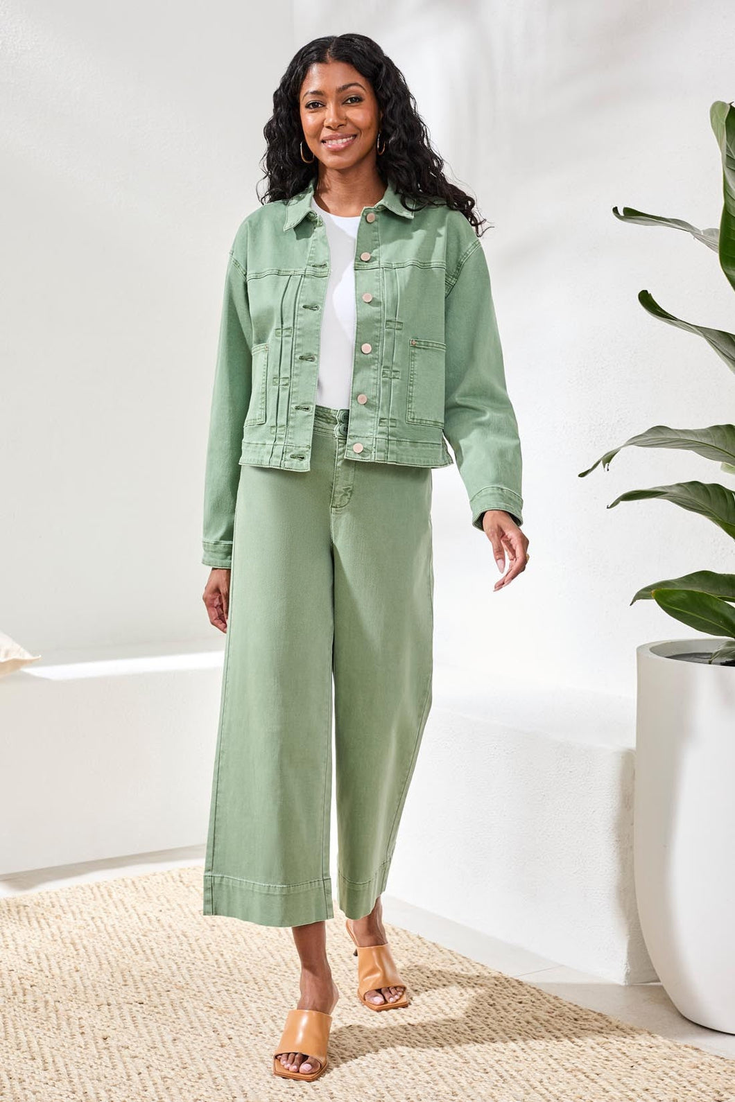 Tribal Comfort Stretch Denim Button-Front Jacket