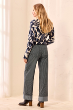 Sapphire Fly Front Ankle Pant with Wide Cuffs by Tribal shown from the back