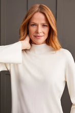 Cream Funnel Neck Knit Top