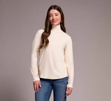 Tribal Cream Ribbed Turtleneck