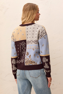 Tribal Novelty Jacquard V-Neck Sweater Cardigan