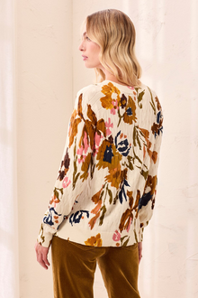 Tribal Printed Cotton Crew Neck Top