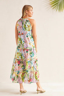 Sleeveless Tiered Dress with Lining Sea