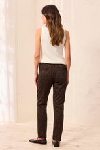 Animal Print Pull On Ankle Pant with Pockets by Tribal shown from behind
