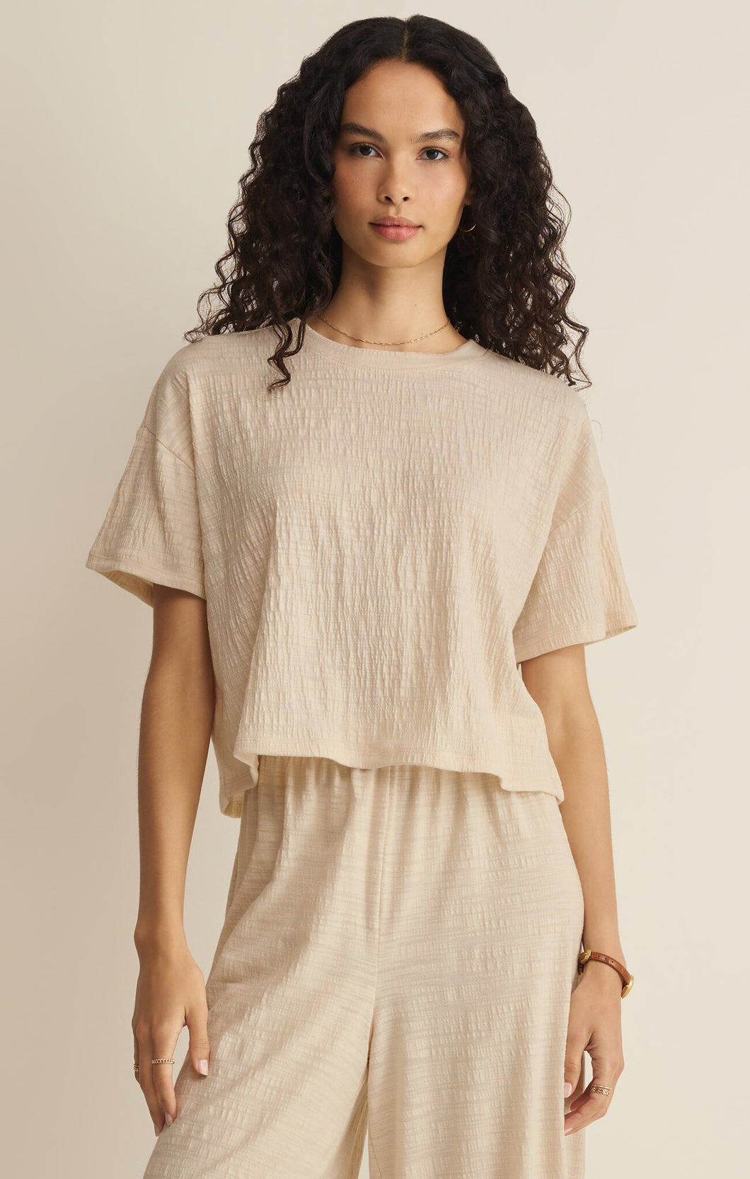 Z Supply Sway Textured Cropped Tee